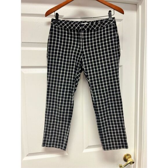 J. Jill Black & White Windowpane Premium Bu-Stretch Pants sz 6P - Picture 1 of 7